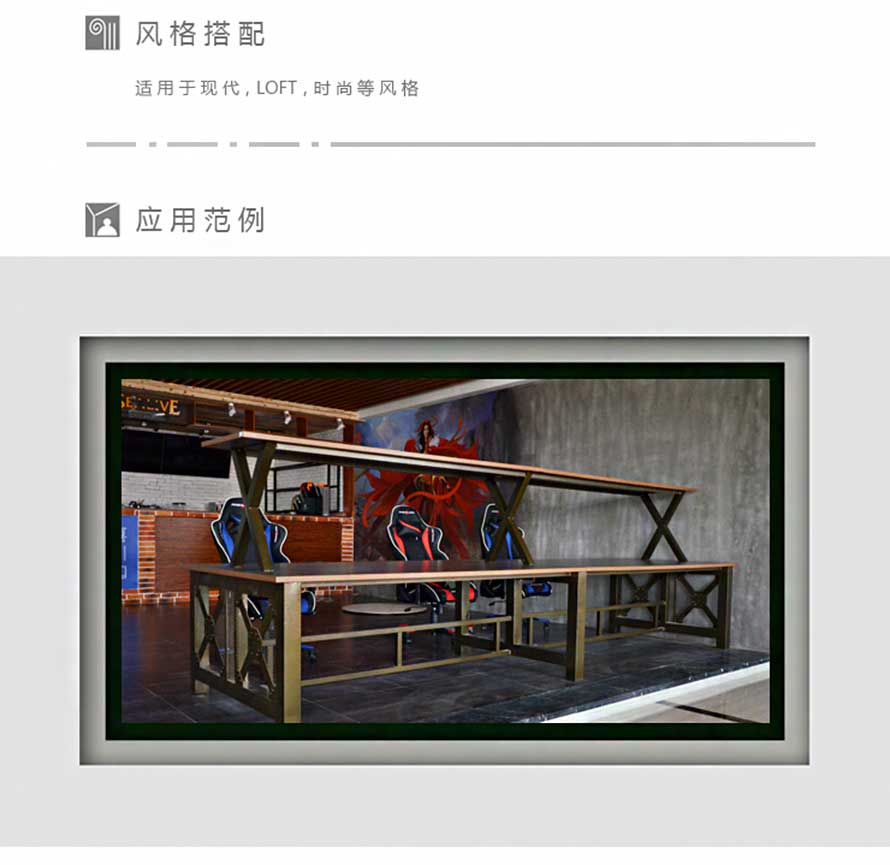 夢達雙層網(wǎng)吧電腦桌裝修效果圖