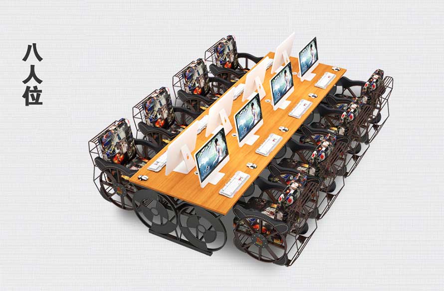 夢達網(wǎng)咖蜂巢桌八人位裝修效果圖