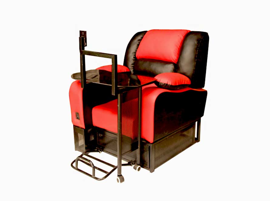 夢達酒紅色網(wǎng)吧沙發(fā)一體桌效果圖