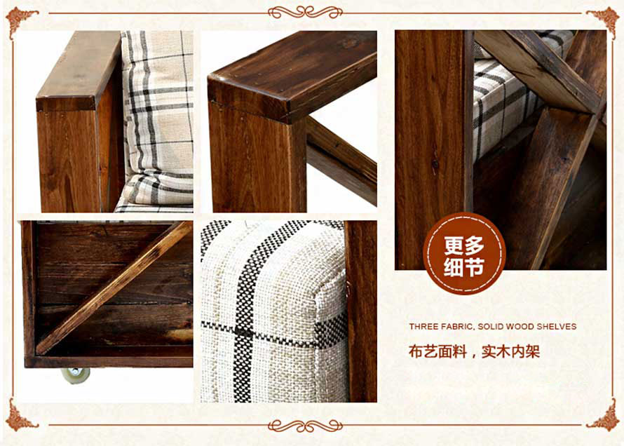 夢達網吧實木單人沙發(fā)細節(jié)特寫圖片