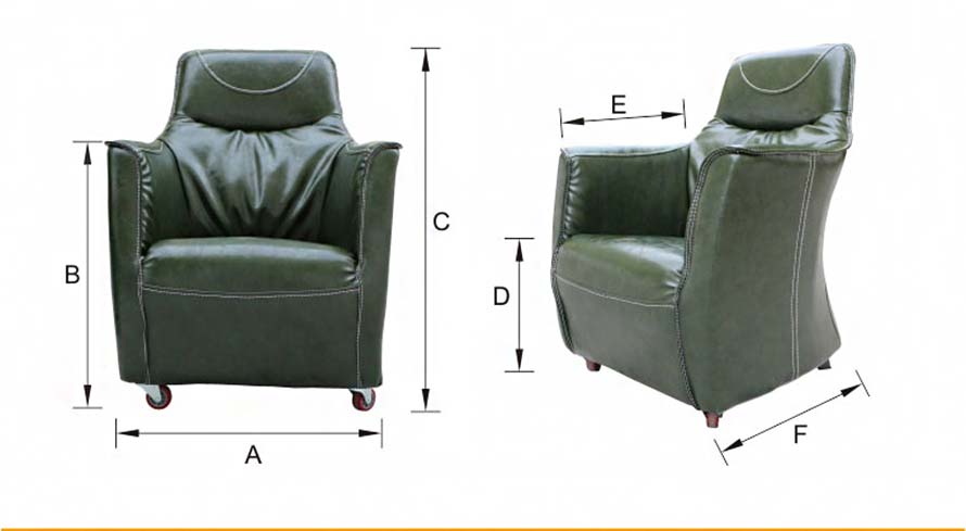 夢(mèng)達(dá)網(wǎng)吧高檔沙發(fā)尺寸示意圖