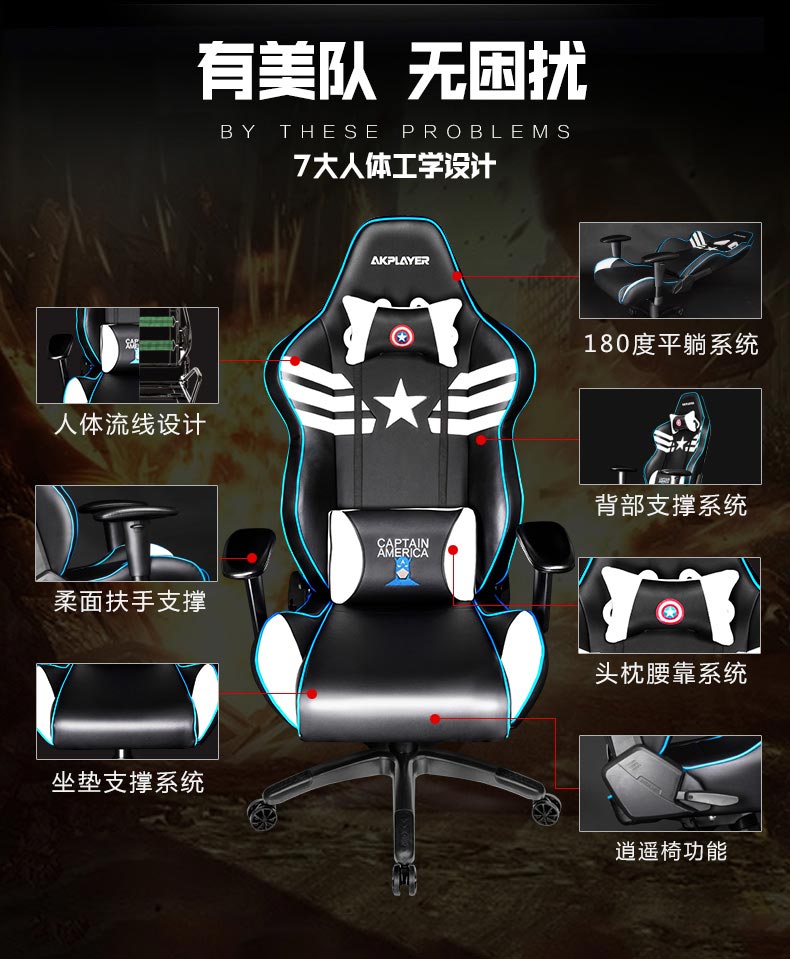 夢達網(wǎng)吧皮椅7大人體工程學(xué)設(shè)計