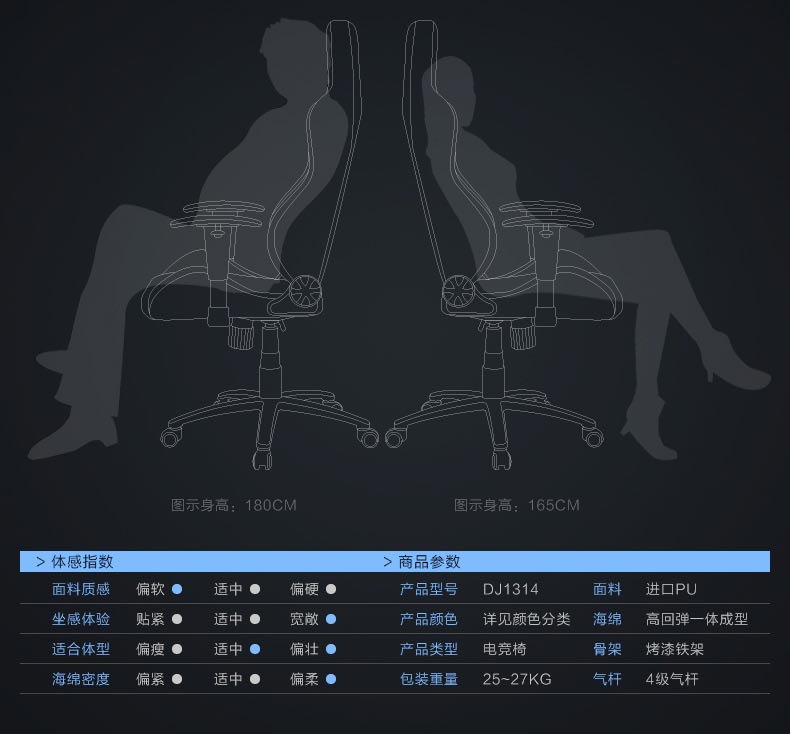 夢達鋼架網(wǎng)吧椅產(chǎn)品參數(shù)