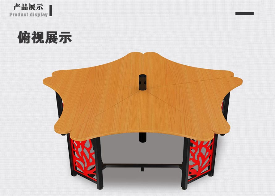 夢達網(wǎng)吧臺式電腦桌俯視圖