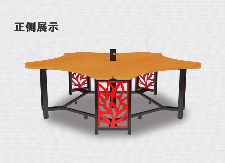 夢達網(wǎng)吧臺式電腦桌側面圖片