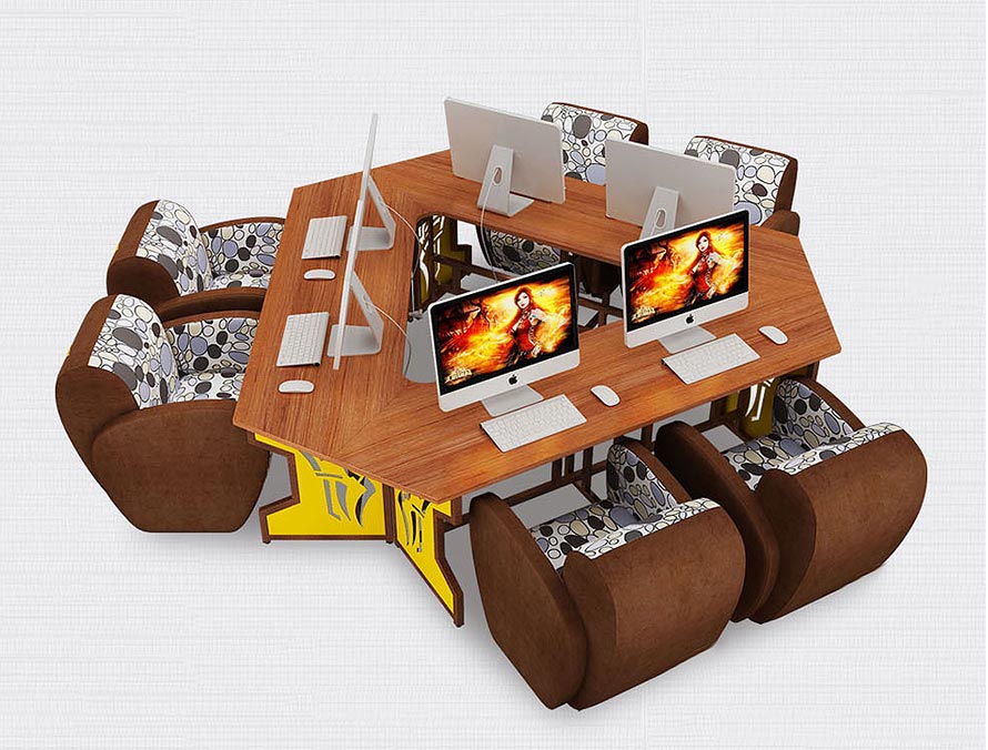 夢達(dá)網(wǎng)吧連體電腦桌裝修效果圖