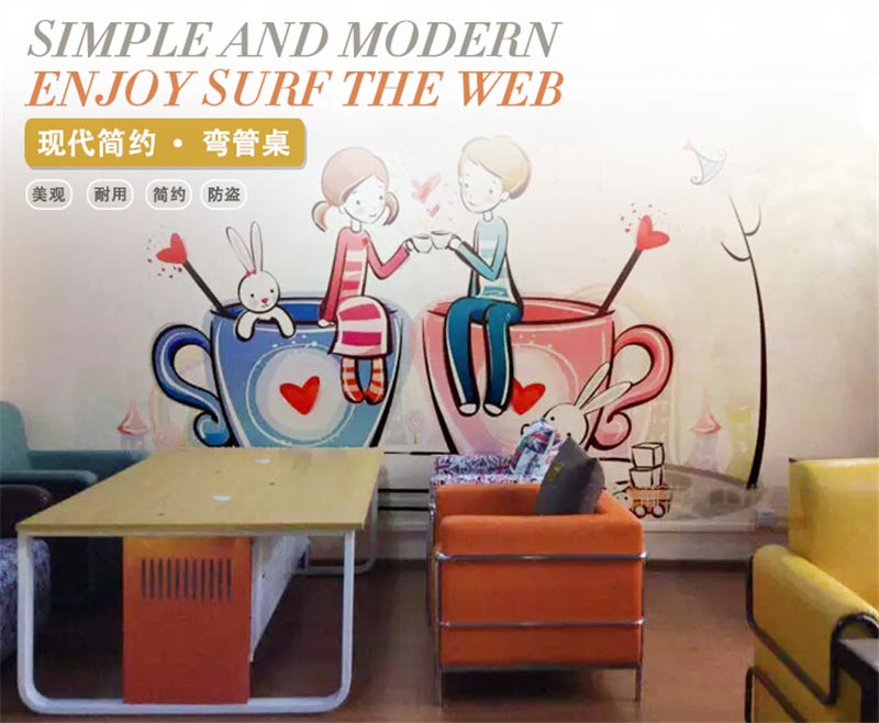 夢(mèng)達(dá)網(wǎng)吧專(zhuān)用電腦桌裝修效果圖