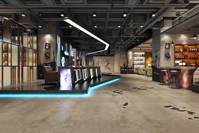 鄭州西街網(wǎng)咖桌椅裝修效果圖