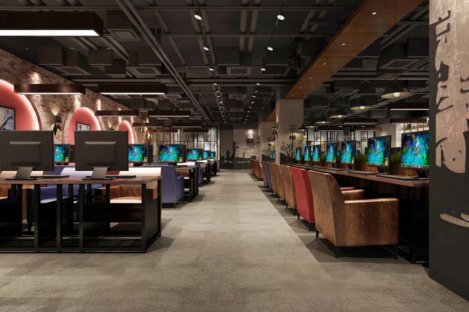 鄭州西街網(wǎng)咖桌椅裝修效果圖