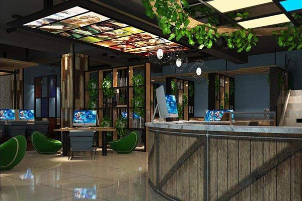 綠色網(wǎng)咖裝修效果圖